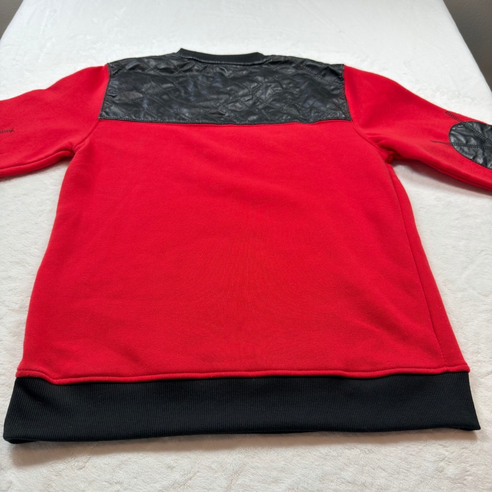 Southpole Sweatshirt Boys XL Red‎ Black Quilted Faux Leather Accents Excellent - Picture 6 of 10